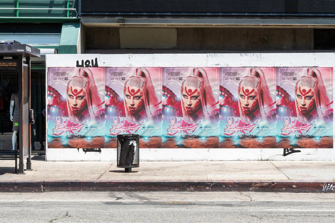 Lady Gaga ArtPop wheatpaste street poster takeover campaign in Toronto
