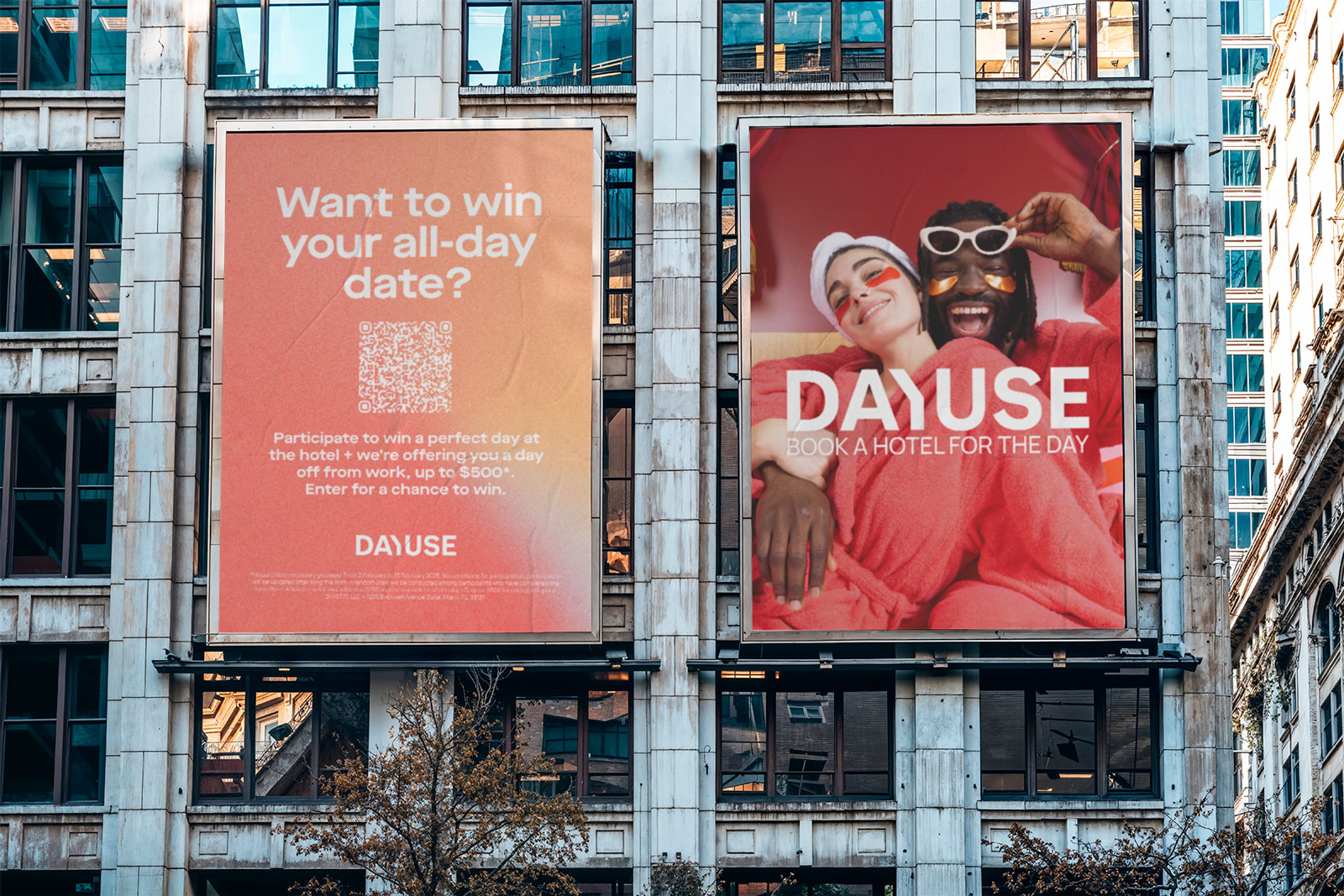 Billboard vinyl print outdoor advertising campaign for DayUse in Toronto
