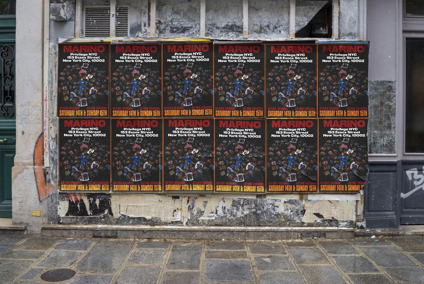 Wheatpasting Toronto - wild posting campaign installation for Marino at Privilege nightclub