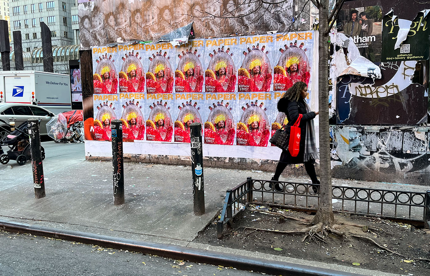 Wheatpaste street poster campaign for Kerwin Frost and PAPER magazine in Toronto
