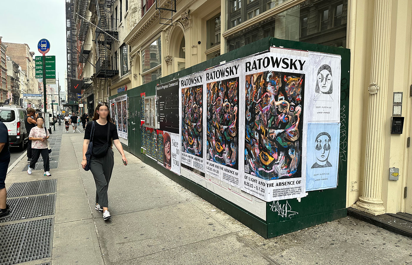 Wheatpaste poster campaign for Grason Ratowsky exhibition in Toronto