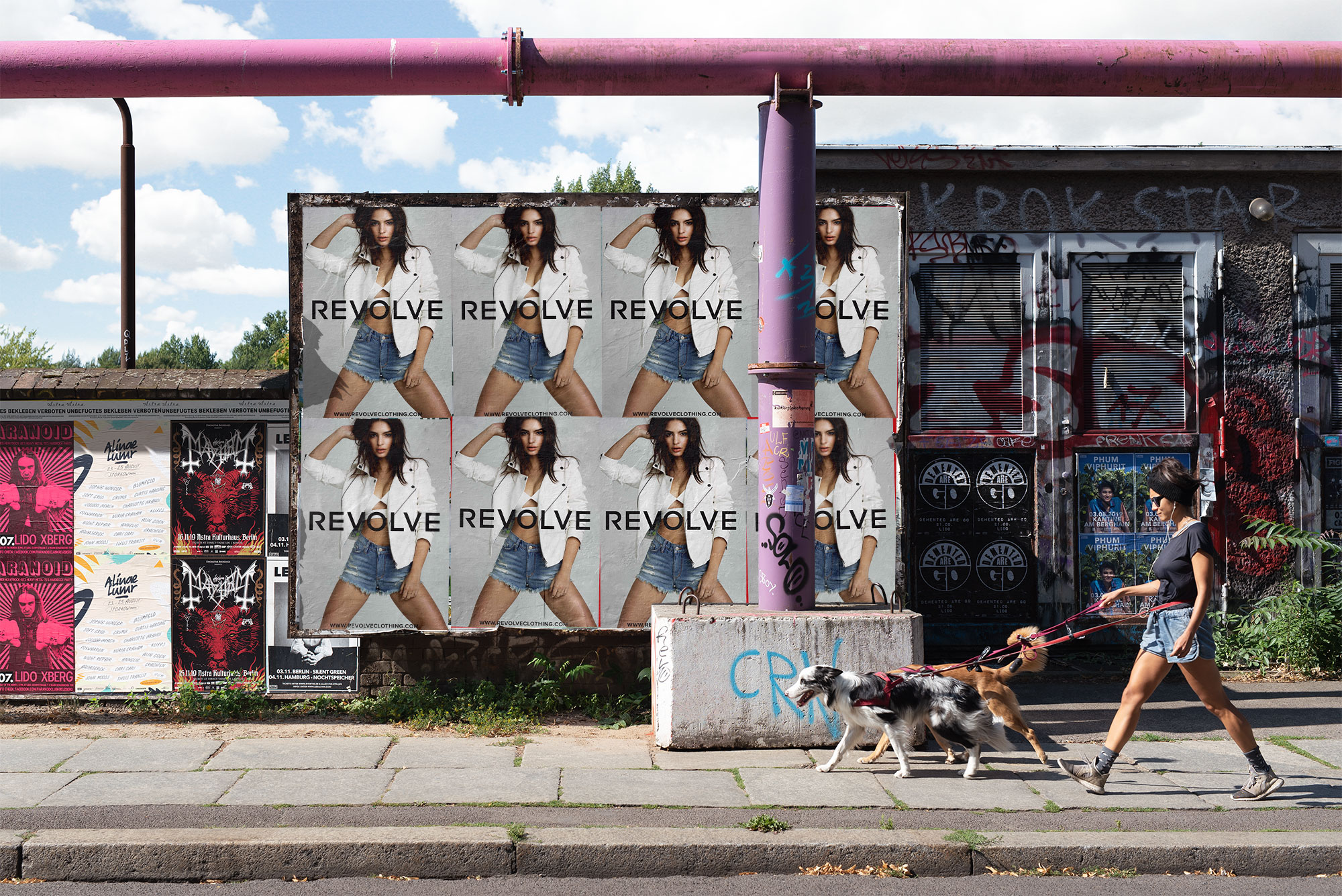 Wheatpasting Toronto - wild posting campaign installation for Revolve