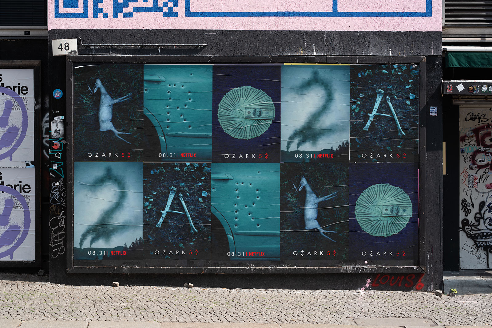 Wheatpasting Toronto - street poster campaign for Netflix Ozark